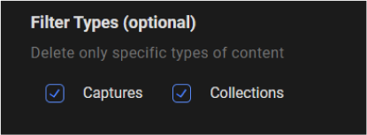 Delete according to filter types