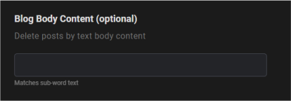 Delete according to post body