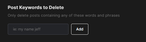 Delete according to post body or comment on Mastodon