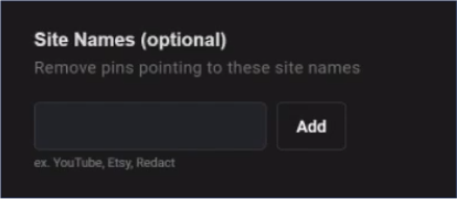 Remove Pinterest Pins Containing These Site Names